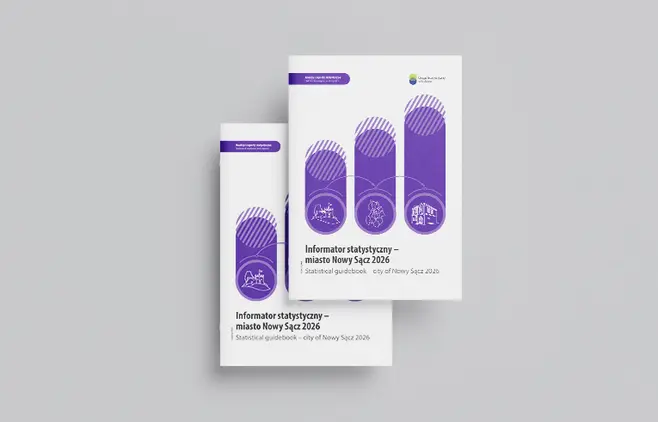 Mockup of the publication entitled Statistical guidebook – city of Nowy Sącz 2026