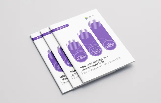 Mockup of the publication entitled Statistical guidebook – city of Tarnów 2026